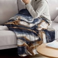 thumbnail image 3 of Navy Blue Minimalist Art Blanket Soft Cozy Warm Throw Blanket for Couch, Plush Fuzzy Flannel Fleece Blankets for Sofa, Modern Impressionist Style Bed Blankets Lightweight Gifts for Women, 32"x48", 3 of 9