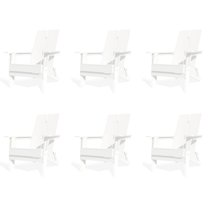 Krikacy Outdoor Folding Adirondack Chair-Set Of 6,with Cup Holder High Back,for patio,White