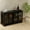 Black, variant on Black Kitchen Sideboard with Sliding Glass Doors, 42" Storage Cabinet Buffet Table with Adjustable Shelves