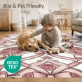thumbnail image 4 of ODIKA Pink Border Alfombra Para Cuarto Boho Scattered Vintage Refined Structured Non-Slip Chair-Friendly for Home Office, Gaming Room, Under Desk, 4 of 7