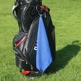 thumbnail image 4 of Microfiber Golf Towel (16" X 16") with Carabiner Clip, Waffle Pattern Golf Towel Hook and Loop Fastener - The Convenient Golf Cleaning Towel Blue, 4 of 10