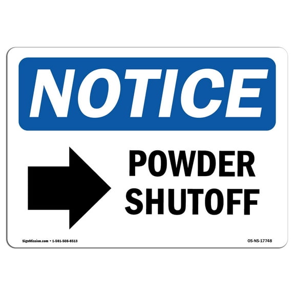 OSHA Notice Signs - Power Shutoff [Right Arrow] Sign With Symbol | Decal | Protect Your Business, Work Site, Warehouse |  Made in the USA