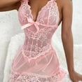 thumbnail image 2 of zuwimk Women Lingerie Lace V Neck Sleepwear Strap Chemise Pink,XXL, 2 of 5