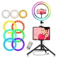 thumbnail image 4 of Amdohai RGB LED Light 10 Inches Ring Light Ringlight Lighting Kit Adjustable Colors Color, 4 of 9