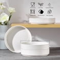 thumbnail image 6 of Vesteel Pasta Bowls Set of 4, 32oz Large Salad Bowls for Dinner Serving Soup, Ceramic Stoneware Pasta Plates with Textured Stripes, Microwave & Dishwasher Safe, Speckled White, 6 of 8