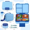 thumbnail image 6 of Bento Lunch Box Set for Kids with 9.5oz Soup Thermo Leak-Proof Lunch Food Container with Insulated Hot Food Jar for Kid Toddler Girls Boys Teens to School,Travel Blue, 6 of 8