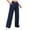 Navy, variant on Krdevn Womens Pants - Women's Casual Pants Elastic Waist Straight Leg Trousers Comfortable Solid Color Loose Fit Daily Wear,Pants for Women,Size:XL