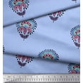 thumbnail image 2 of Soimoi Cotton Voile Fabric Leaves & Floral Block Print Sewing Fabric Yard 56 Inch Wide, 2 of 3