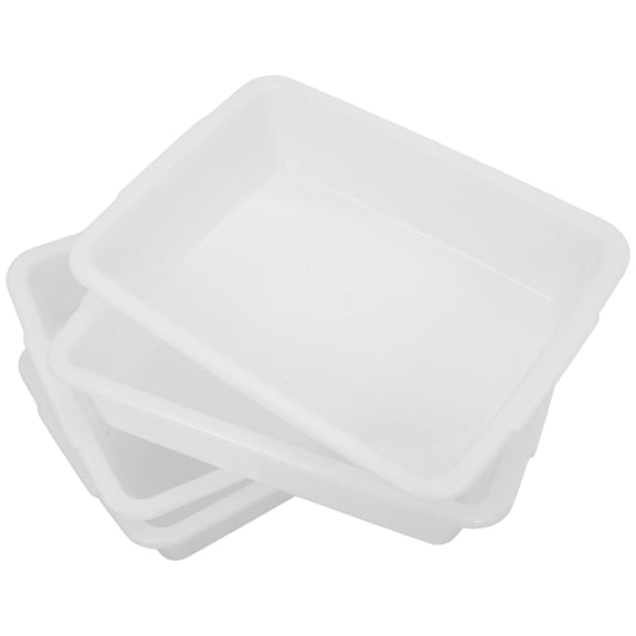DEEPCRAFF Set of 4 White Plastic Lab Trays with Spill Containment Edges for Chemical Reagent Handling