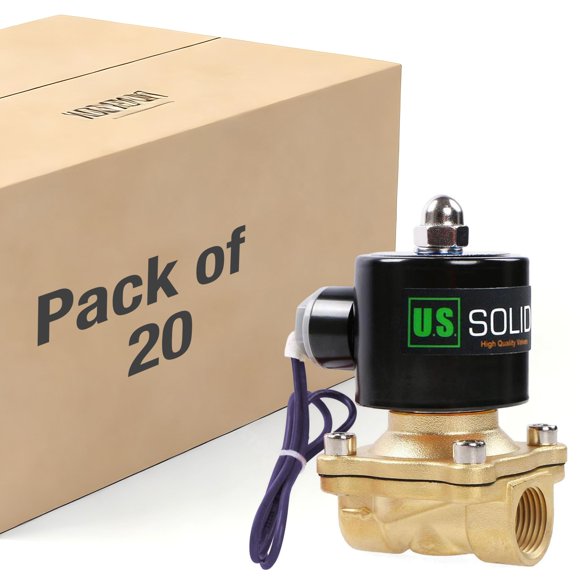 Válvula solenoide eléctrica de latón 1/2" 12 V CC U.S. Solid