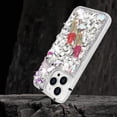 thumbnail image 5 of Compatible with iPhone 15 Pro Bling Diamond Case Sparkle 3D Crystal Rhinestone Glitter Case Luxury Cute Butterfly Floral Case Women Girly Soft TPU Bumper Shockproof Phone Cover, Silver, 5 of 12