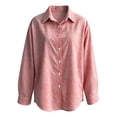 thumbnail image 4 of Women's Elegant Plaid Button Down Shirt Long Sleeve Gingham Business Blouse Tops Women Soft Lightweight Loose Shirts Daily Office Travel Outfits, Red XL, 4 of 4
