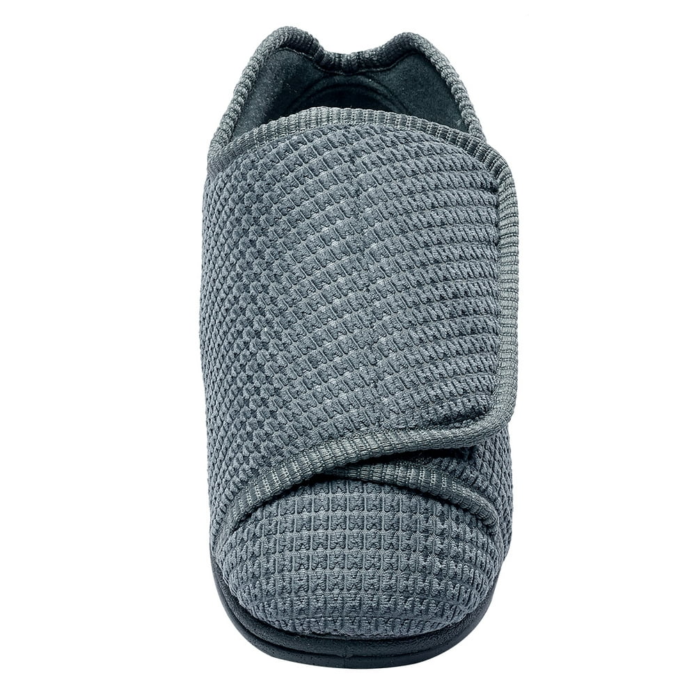 Silverts Men Extra Extra Wide Slippers, 8, Steel - Walmart.com ...