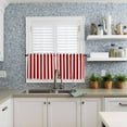 thumbnail image 6 of Red Striped Kitchen Curtain Set, Christmas Farmhouse Red White Stripes Window Valance and Tiers 36" Length, Light Filtering Short Curtains Valance for Cafe Bathroom Bedroom 54"x18", 6 of 7