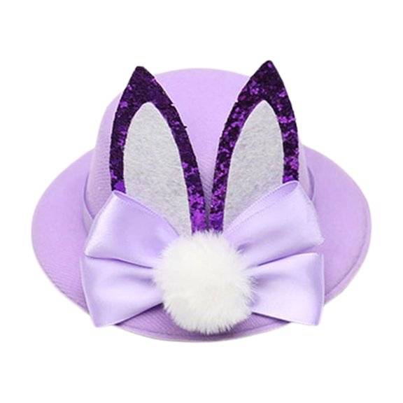 Easter Bunny Bowler Hat Hair for Girls Family Party Headwear Accessory
