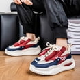 thumbnail image 6 of CORASUN Men's Chunky Platform Sneakers, Breathable Mesh Height Increasing Casual Shoes for Walking & Gym, Athletic Fashion Trainers, Red/Blue, 6 of 8