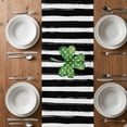 thumbnail image 6 of St. Patrick's Day Table Runner - 48 Inch Long, Kitchen Dining Table Runner Dresser Scarves, Lucky Shamrock Grass Black Stripes Farmhouse Decor for Coffee Tables Wedding Party Banquet, 6 of 8