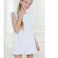 thumbnail image 6 of Girls Cotton Nightgowns Size 2-14 Cute Ruffle Sleeveless Pajama Dresses Teens Kids Lightweight Solid Loose Crewneck Loungewear Mini Dress, 6 of 6