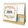 thumbnail image 2 of Flowers Desk Calendar 2025, Floral Desk Calendar with Sticky Notes, Stand Up Desktop Calendar, Monthly Weekly Daily Planner Small Desk Calendar for Home, Dormitory, Table, 2 of 7
