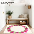 thumbnail image 3 of ODIKA 4'x6' Machine Washable Non-Slip Area Rug, Enchanted Botanical Petal Symphony High Traffic Rug with Pad, Pink, 518203, 3 of 8