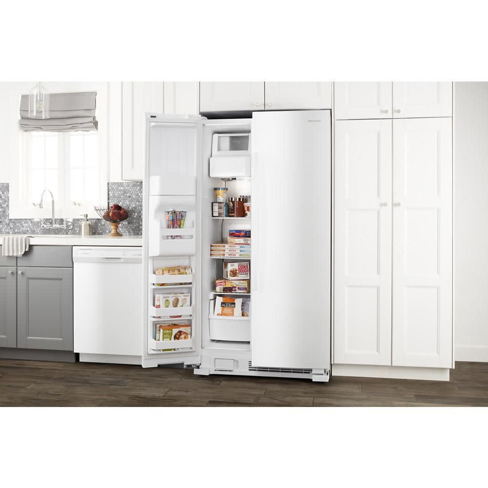 Amana ASI2575GRB - Refrigerator/freezer - side-by-side with water dispenser, ice dispenser - niche - width: 35.8 in - depth: 27.5 in - height: 69.3 in - 24.5 cu. ft - black