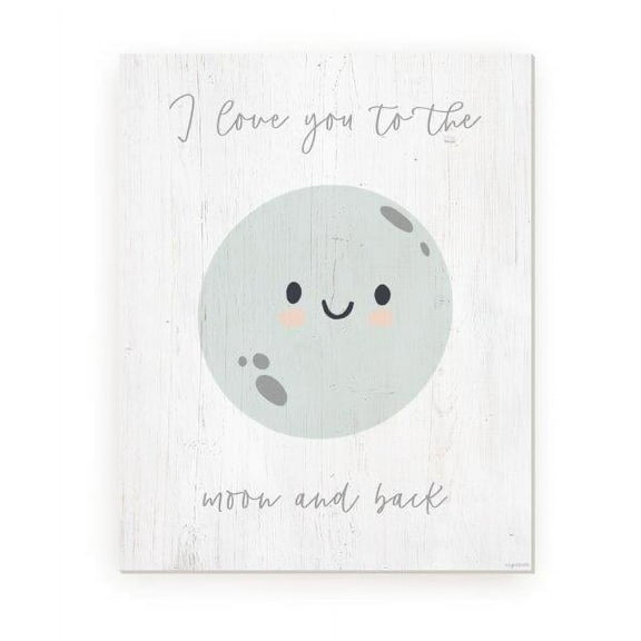 I Love You To The Moon And Back Rustic Wood Wall Sign 12x15 (Unframed)