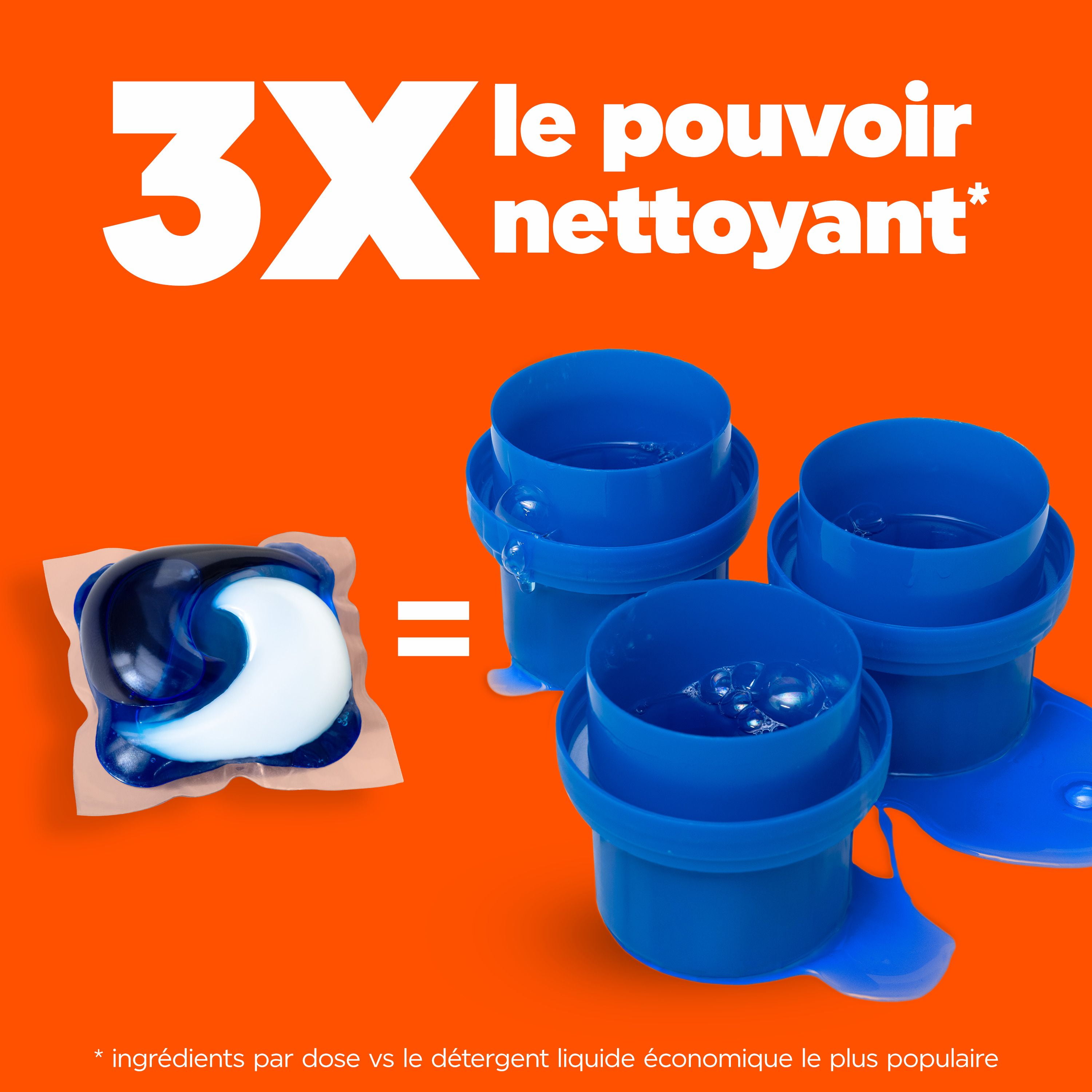 Détergent à lessive Tide PODS, détachant, éliminateur d’odeurs et protège-couleur 3 en de savon à lessive concentré, parfum Original