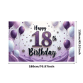 thumbnail image 3 of Purple Balloons Happy Birthday Banner Decorative Design Milestone Celebration Birthday Backdrop for Birthday Party Celebration Indoor Decoration Event, 3 of 8