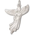 thumbnail image 1 of Sterling Silver 20" .8mm Box Chain Flying Guardian Angel Pendant Necklace, 1 of 2