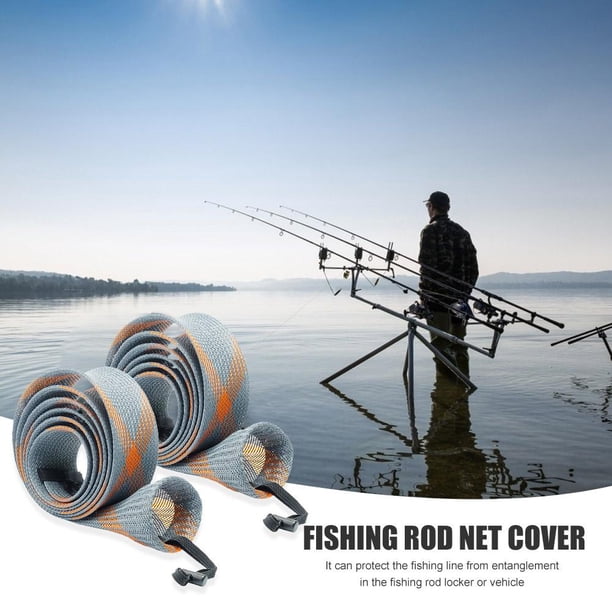 2 uds PET Casting caña de pescar mangas cubierta tubo envoltura Protector caña de pescar calcetines protectores bolsas malla FLhrweasw Nuevo