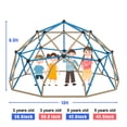 thumbnail image 2 of 12FT Kids Climbing Dome, Outdoor Dome Climber for Kids 3-10 Supporting 1000 LBS, Rust & UV Resistant Steel Jungle Gym Monkey Bar Climbing Toys, Blue+Coffee, 2 of 9