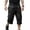 #017 Black-A50712, variant on Men Shorts Stretch Cargo Below Knee 3/4 Sportswear Beach Long Shorts Wide Leg Elastic Waist Plus Size Athletic Capri Pants with 7 Pockets Black XL