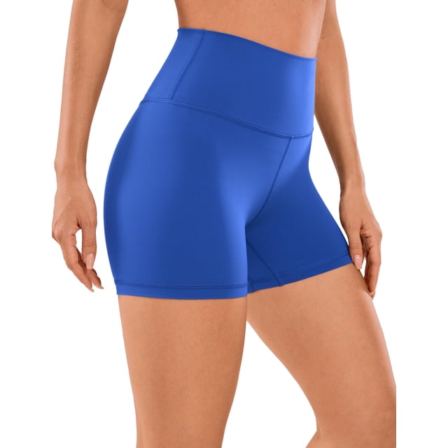 Shorts CRZ YOGA Sensación Desnuda 4" Cintura Alta Azul M