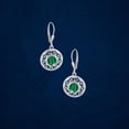 thumbnail image 2 of Malachite and Sterling Silver Celtic Knot Drop Earrings, 2 of 3
