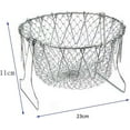 thumbnail image 3 of Net Fry Cooking Fryer Basket,GIXUSIL Silver Stainless Steel Foldable Fry Basket,Frying Basket Strainer,Collapsible Colander,Net Folding Frying Basket,for Fries, Vegetables, Salads, 3 of 9