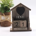 thumbnail image 3 of Flmtop 1 Set Small House Shape Calendar Retro Wood Old Classic Style Desk Calendar Home Decoration, 3 of 8
