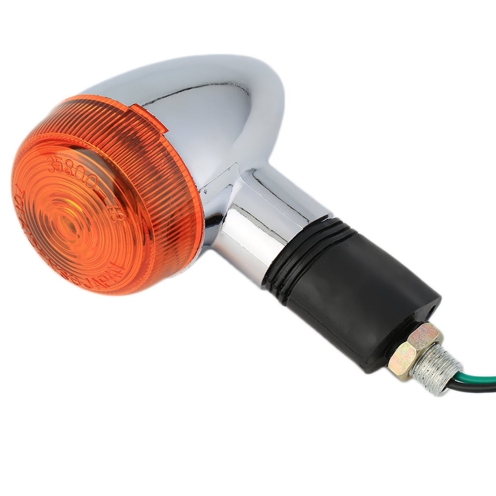 4X Amber Chrome Front Rear Turn Signal Blinker Indicator Light Bulb Motorcycle