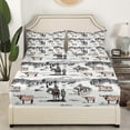 thumbnail image 4 of Vintage Southwest Bed Sheet Desert Cactus Cow Horse Animals Set Bedding for Kids Room Decor FULL Size (W54L75H16'), 4 of 5