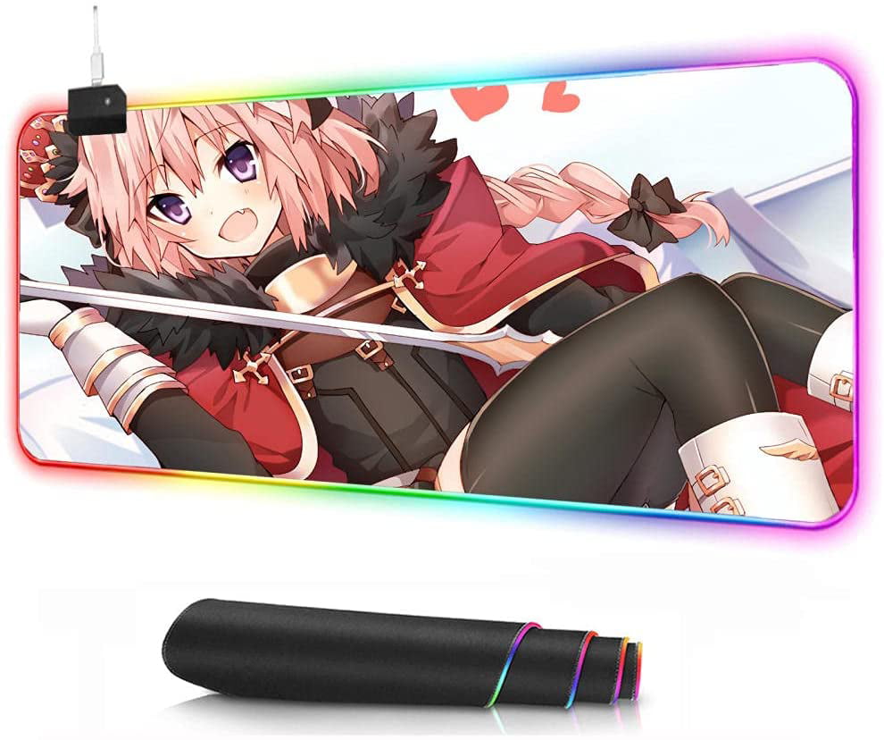 Amazoncom Mouse Pads Sexy Anime Girl Mouse Pad RGB LED Gamer Mouse pad  Laptop PC Keyboard Carpet Mat Lock Edge Desktop Gaming Desk Mousepad 3149  inch x12 inch A4  Video Games