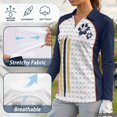 thumbnail image 6 of Jeiento Women's Golf Shirts, Moisture Wicking Paw Flag Athletic Tops, Long Sleeve V Neck Sun Protection Apparel for Daily Sports, 6 of 7