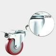 thumbnail image 2 of Mobestech Red Swivel Caster Wheels 360 Degree Rotation Silent Sturdy for Furniture 2Pcs, 2 of 8