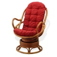 thumbnail image 4 of SK New Interiors Java Swivel Rocking Lounge Chair Natural Rattan Wicker with Burgundy Cushion, Colonial, 4 of 6