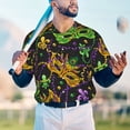 thumbnail image 6 of Balery Mardi Gras Surface Baseball Jersey for Men Casual Button Down Shirts Short Sleeve Active Team Sports Uniform-XX-Large, 6 of 9
