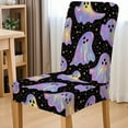 thumbnail image 4 of Stretch Halloween Chair Cover - Spooky Print Elastic Seat Slipcover Universal Fit Dining Office Chair Protector Washable Decor(Black), 4 of 6