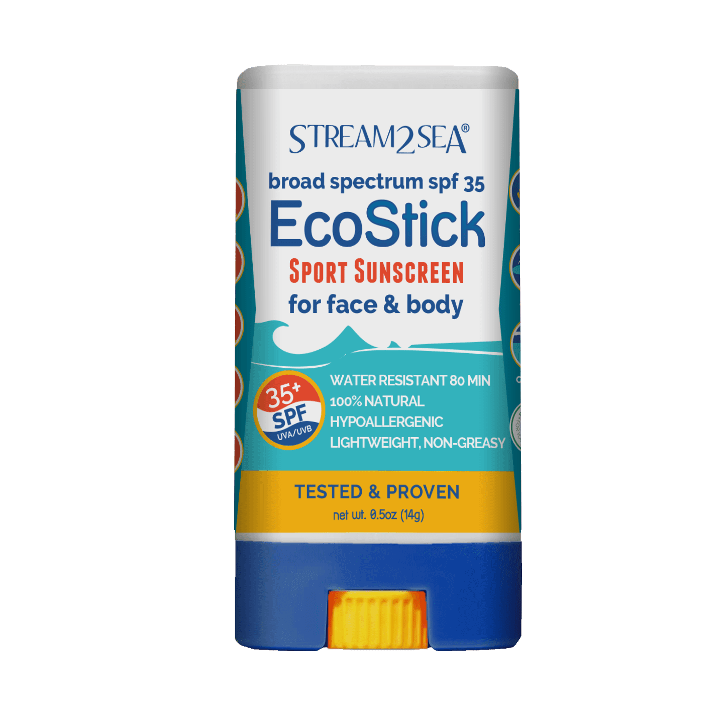 Stream2Sea Hypoallergenic Reef Safe EcoStick Sport Sunscreen with SPF 35, 0.5 oz