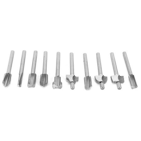

Milling Cutter Router Bit Easy To Install 10Pcs/Set High-Speed Steel High Hardness For Electric Trimming Machines For DIY Woodworking