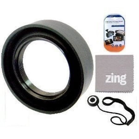 77mm Soft Rubber Lens Hood For Pentax 16-50mm f/2.8 ED AL IF Lens + Cap Keeper + MicroFiber Cleaning Cloth + LCD Screen Protectors