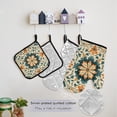 thumbnail image 5 of Mandala Flower 5 Pcs Kitchen Set Heat Resistant Oven Mitts and Non-Slip Pot Holders with Adjustable Cooking Apron, 5 of 6