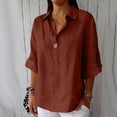 thumbnail image 2 of Vinsonshop Linen Cotton Tops for Women Tunic Tops Summer Boho Gauze Tops Collared Shirts Casual Clothes 2026 Linen Clothes for Women Summer Clothes Summer Tops for Women 2026 (S-5XL), 2 of 7