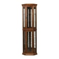 thumbnail image 4 of Curio Cabinets, Corner Glass Display Cabinet with Adjustable Shelves, Floor Standing Display Cabinets with Mirrored Back, Storage Cabinets Bookshelves with Lights for Displaying Photos, Artworks, 4 of 9